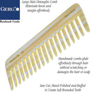 Giorgio G30 Large 5.75 Inch Hair Detangling Comb, Wide Teeth for Thick Curly Wavy Hair. Long Hair Detangler Comb For Wet and Dry. Handmade of Cellulose, Saw-Cut, Hand Polished, Ivory 2 Pack GIORGIO