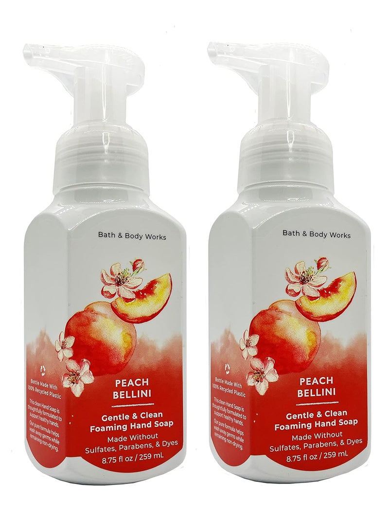 Bath and Body Works 2 Pack Foaming Hand Soap Peach Bellini. 8.75 Oz Infinity Warehouse