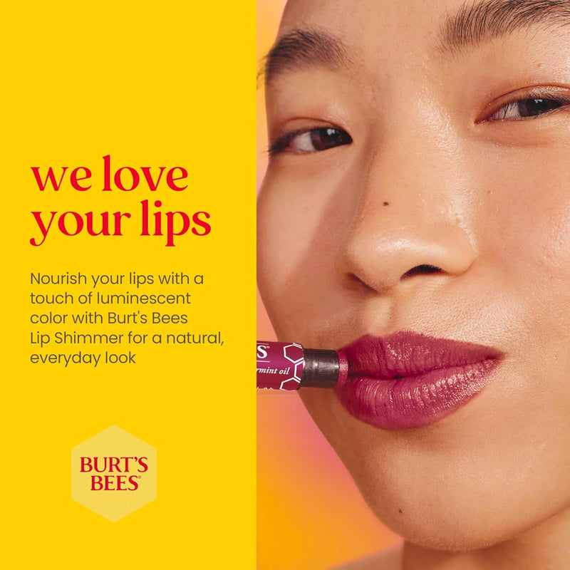 Burt's Bees Lip Shimmer Pink Collection, Tinted Lip Balm Stick, Moisturizing for All Day Hydration with Natural Glowy Pigmented Finish & Buildable Color, 3 Shades; Value Pack, 3 Tubes x 0.09 Oz Infinity Warehouse