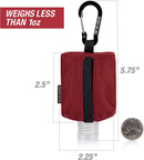Travel Size Bottle Case and Carabiner Holder Carrier Bag - Portable Mini Waist Bag for Liquid Storage - Clip On Belt Loop, Backpack and Purse - Includes Empty Flip Cap 2 oz. Reusable Bottle (Red) 2nd Childhood Store