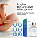 Kojic Acid Serum with Arbutin for Face and Body - Best Natural and Gentle Treatment for Skin Discoloration for All Skin Types, 1oz. Evagloss