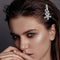 LUX ACCESSORIES Set of 2 Floral Filligree Clear Crystal Rhinestones Wedding Bridal Fashion Hair Pins LUX ACCESSORIES