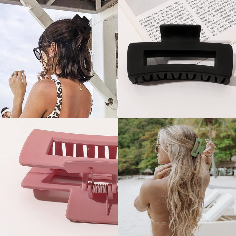Hair Claw Clips for Women - Claw Hair Clips for Thick Hair Claw Clip for Women Hair Accessories Strong Hold Girls French Design Jaw Barrettes Gift for Long Curly Hair Clamps(4 Packs) Ivyu