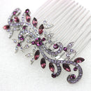 Faship Purple Crystal Floral Hair Comb Faship