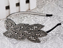 Alilang 1920s Black Beaded Leaf Flapper Headband Alilang