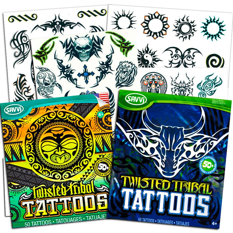 Tribal Tattoos Assortment ~ 2 Bags ~ 100 Assorted Designs Savvi