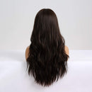 Esmee 24 Inches Long Wavy Black Brown Wigs Cosplay Costume Party Wig for Black Women Afro High Temperature Fiber Synthetic Hair Wigs Esmee