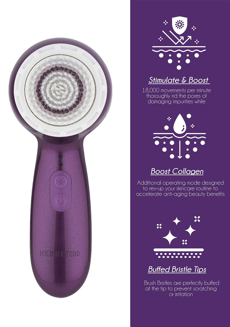 Michael Todd Beauty Soniclear Petite – Facial Cleansing Brush System - 3-Speed Powered Exfoliating Face Brush MICHAEL TODD BEAUTY