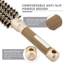 Round Brush for Blow Drying, Hair Brush With Boar Bristle, Nano Thermal Ceramic Barrel Ionic Tech Hair Brush, for Styling,Curling and Straightening (2.4 Inch, Barrel 1 Inch) Shineming