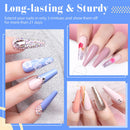 Ejiubas 500Pcs Long Press on Nails - Glossy Coffin Stick Glue on Nails Acrylic Press ons False Nails Set for Women Ballerina Fake Nail Tips Art Salon Kit with Nail Glue Nail File Ejiubas