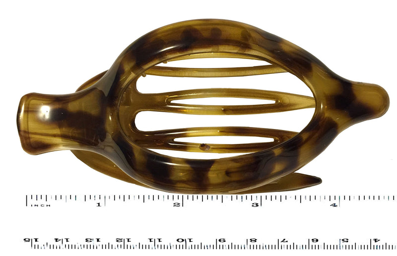 Parcelona France Wide Beak Celluloid Large Side Slide Hair Clips Volume Strong Hold No Slip Grip Girls Hair Claw Clips for Women Durable Styling Paris Hair Accessories, Made In France (Light Shell) Parcelona