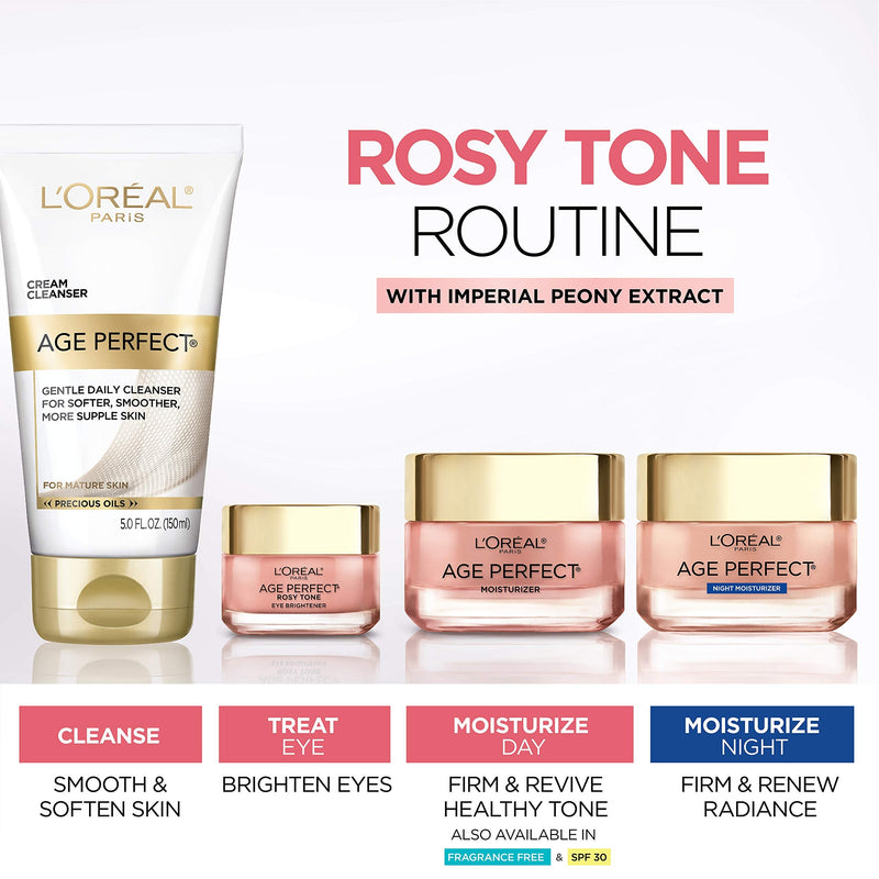L'Oreal Paris Skincare Age Perfect Rosy Tone Cooling Night Moisturizer, Face Moisturizer to Reactivate Rosy Radiance and Firm skin, more supple skin overnight, 1.7 oz L'Oreal Paris