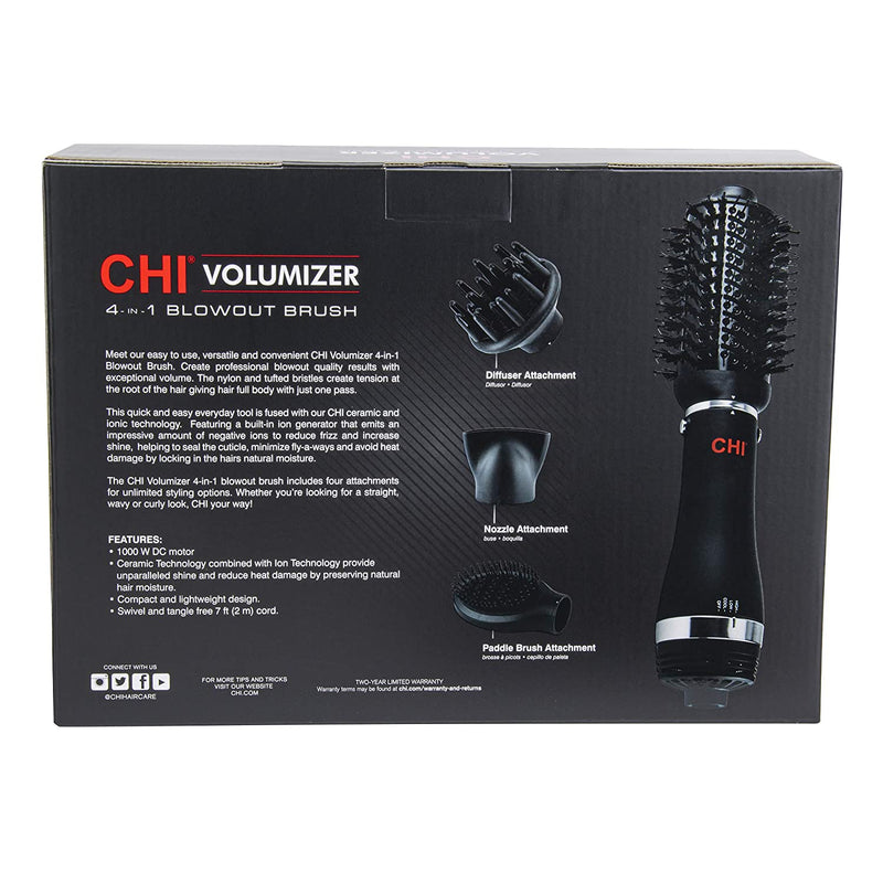 CHI Volumizer 4-in-1 Blowout Brush | Ceramic and Ion Technology | Black CHI