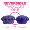 TIARA Shower Cap for Women, Terry Lined – Leak-Free, Washable and Waterproof Shower Cap – Reusable Shower Cap for All Hair Lengths/Styles – Also Works as a Deep Conditioning Cap – Dots Purple TIARA Shower Cap