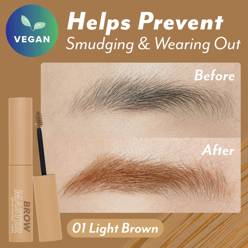 I'M MEME Brow Master-cara | 01 Light Brown | Fixing & Setting Eyebrow Gel for Full Tinted Eyebrows | K-beauty I'M MEME