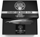 Straight Edge Barber Razor for Close Shaving - Professional Straight Blade Razor for Men with 100 Single Edge Blades- Mens Straight Razor Kit SHAVING REVOLUTION