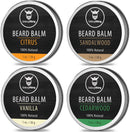 Scented Beard Balm Set Variety Pack 4 - All-Natural Citrus, Sandalwood, Vanilla, Cedarwood Scents for Men - Styles & Conditions with Organic Shea Butter, Argan, Jojoba Oils by Striking Viking Striking Viking Store