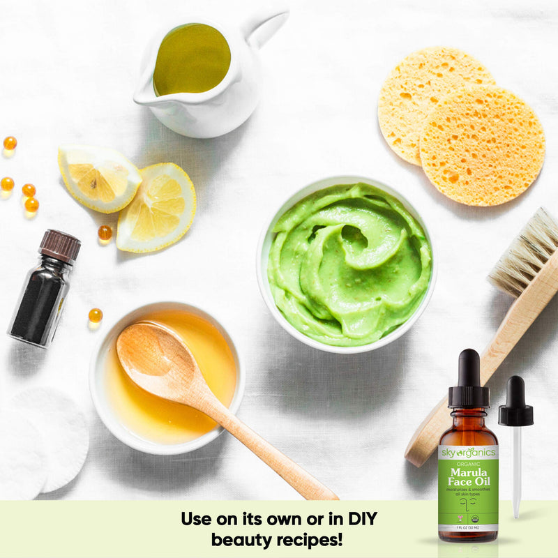 Organic Marula Oil by Sky Organics (1 oz) Cold-pressed USDA Organic 100% Pure Unrefined Marula Oil for Skin and Hair Natural Marula Face Oil Moisturizing Beauty Oil for All Skin Types Sky Organics