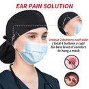 ABAMERICA Working Cap with Button Long Hair, Adjustable Working Hat Ponytail Holder, Tie Back Hats for Women, One Size (C03-1 Pack: Ponytail Black) ABAMERICA