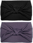 BLOM Original Headband Two Pack. 6" Multi Style Design for Yoga Workout Running Athletic. Wear Wide Turban Knotted. Ethically Made in Bali. BLOM Store