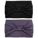 BLOM Original Boho 2-Pack Headbands for Women- Non-Slip Knotted Headband- Women Hair Band Made in Bali- 6" Wide Multistyle Elastic Head Wrap Perfect for Running, Yoga, Travel, Workouts & Fashion BLOM