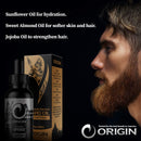 Origin Beard Oil (Cedar) – All-Natural Made in USA – Stimulates Growth, Softens Hair, Reduces Itch – 1oz Origin