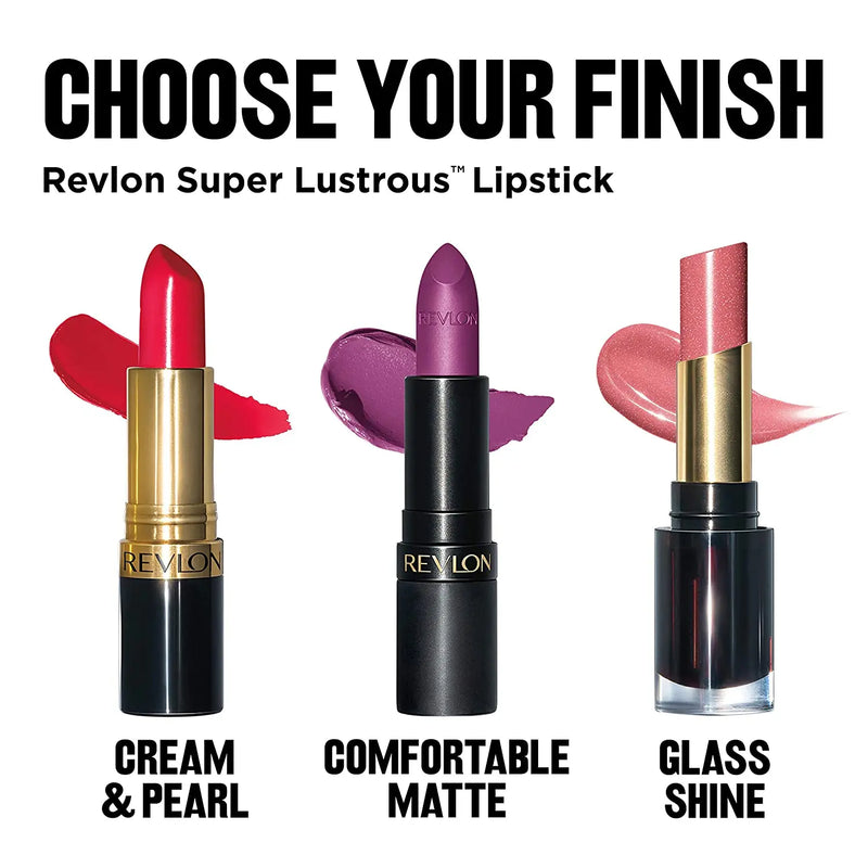 REVLON Super Lustrous Glass Shine Lipstick, Flawless Moisturizing Lip Color with Aloe, Hyaluronic Acid and Rose Quartz, Fire & Ice (005), 0.15 oz REVLON Store