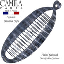 Camila Paris CP3100 7 inch French Banana Clip Hair Comb Classic Girls Updo Flexible Ponytail Holder Interlocking Banana Combs, Fashion Durable Styling Hair Accessories for Women, Made in France Camila