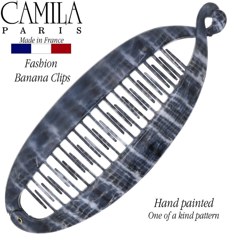 Camila Paris CP3100 7 inch French Banana Clip Hair Comb Classic Girls Updo Flexible Ponytail Holder Interlocking Banana Combs, Fashion Durable Styling Hair Accessories for Women, Made in France Camila