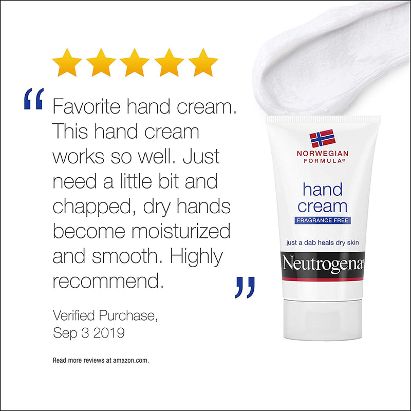 Neutrogena Norwegian Formula Moisturizing Hand Cream Formulated with Glycerin for Dry, Rough Hands, Fragrance-Free Intensive Hand Lotion, 2 oz, Pack of 6 Neutrogena
