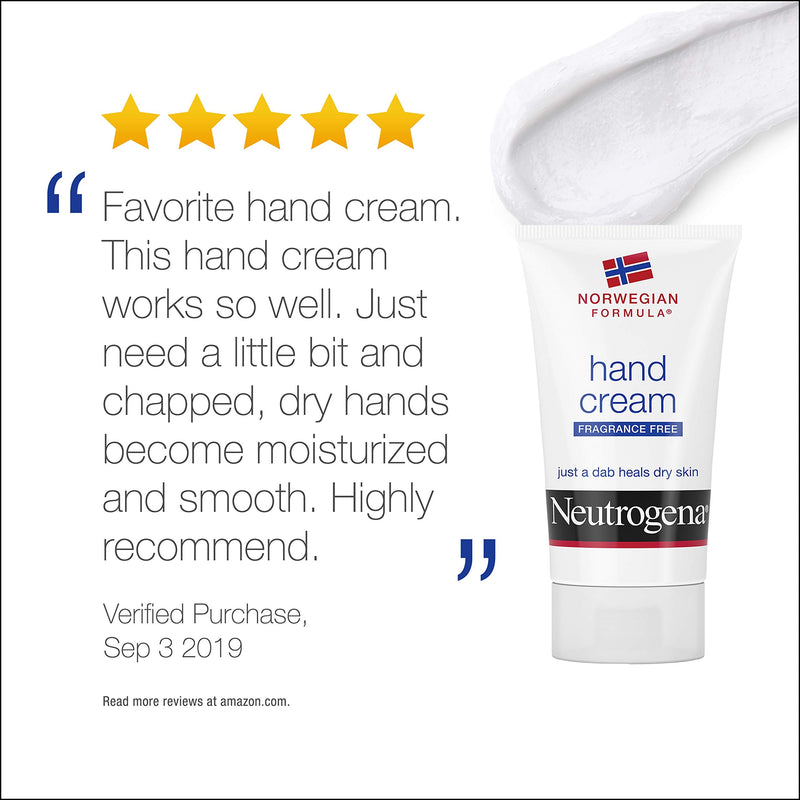 Neutrogena Norwegian Formula Moisturizing Hand Cream Formulated with Glycerin for Dry, Rough Hands, Fragrance-Free Intensive Hand Lotion, 2 oz, Pack of 6 Neutrogena