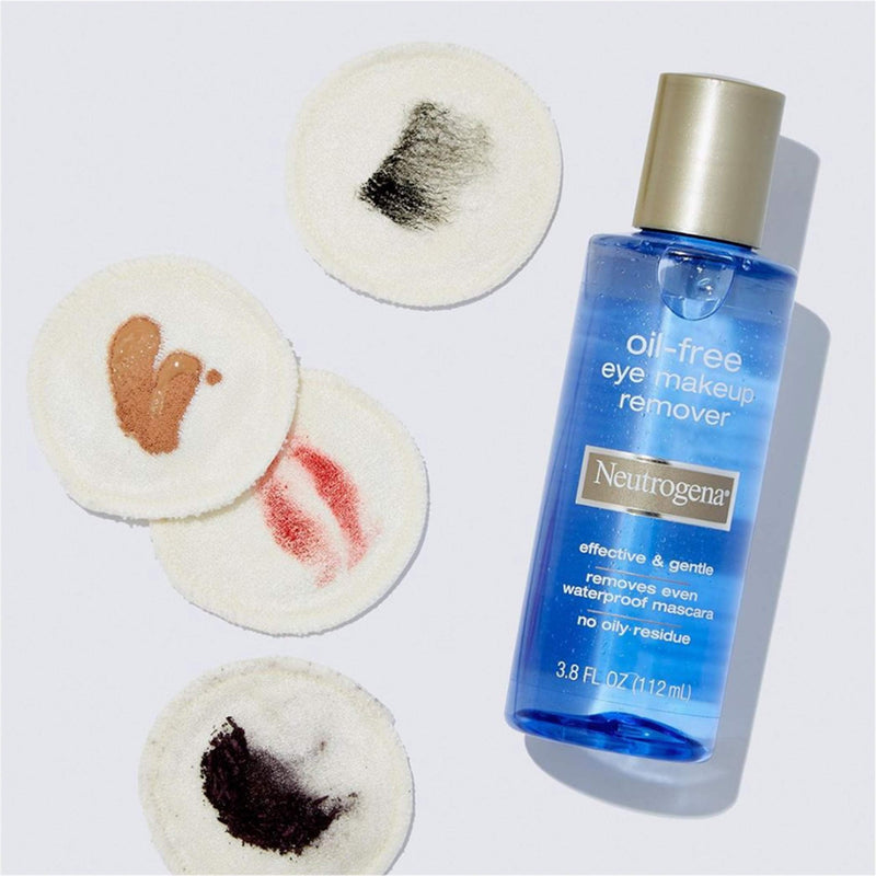 Neutrogena Gentle Oil-Free Eye Makeup Remover & Cleanser for Sensitive Eyes, Non-Greasy Makeup Remover, Removes Waterproof Mascara, Dermatologist & Ophthalmologist Tested, 3 x 5.5 fl. oz Neutrogena