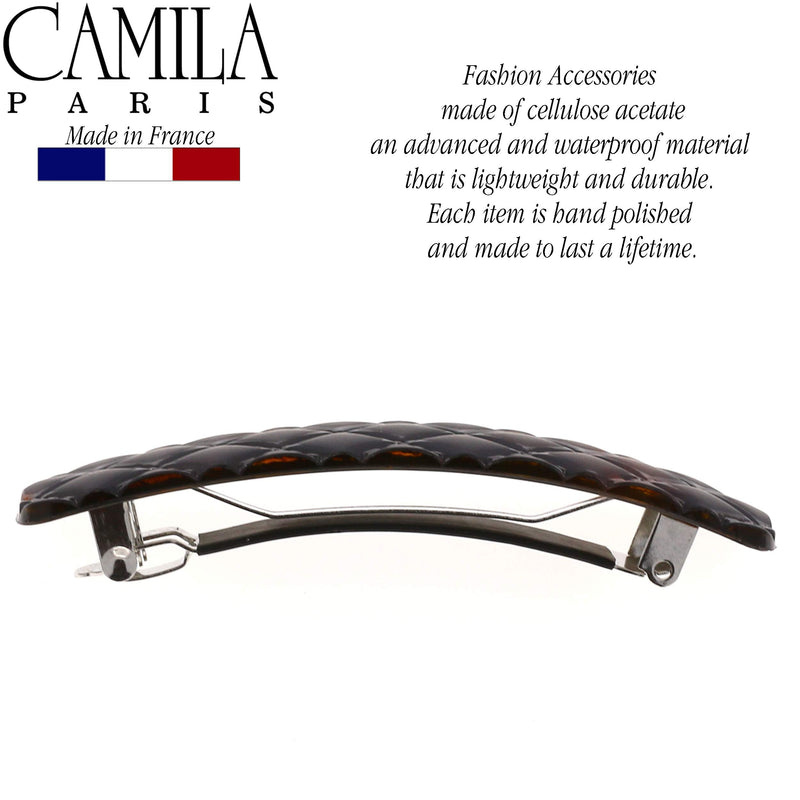 Camila Paris CP2631 French Hair Barrette Clip for Girls, Tortoise Shell, Rubberized Metal Closure Strong Hold Grip Hair Clips for Women, No Slip Durable Styling Girls Hair Accessories, Made in France Camila