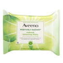 Aveeno Positively Radiant Oil-Free Makeup Removing Facial Cleansing Wipes to Help Even Skin Tone & Texture with Moisture-Rich Soy Extract, Gentle & Non-Comedogenic, 25 ct. Aveeno