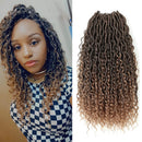 Alimiriam New Goddess Locs Crochet Hair 14 inch 6 Packs Faux Locs Wavy Crochet Curly Hair Faix Locs Crochet with Curly Ends River Curls Crochet Hair (14" 6Packs T1B/27