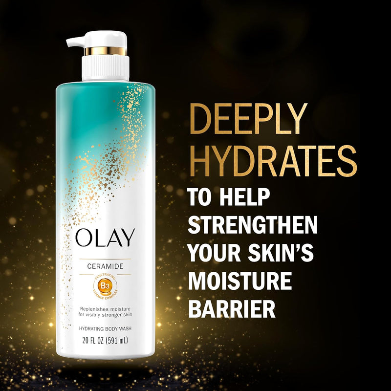 Olay Cleansing & Strengthening Women's Body Wash with Ceramide and Vitamin B3 Complex 20 fl oz (Pack of 4) Infinity Warehouse