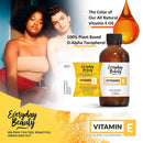 Pure Vitamin E Oil - D-Alpha Tocopherol 100% Natural 2oz 47,500 IU - Not a Blend, Thick, Amber Color - Derived From Wheat Germ with Nutty Aroma - Face Body Hair - DIY Cosmetics & After Surgery Scars Everyday Beauty Helping You Feel Beautiful Inside And Out