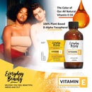 Pure Vitamin E Oil - D-Alpha Tocopherol 100% Natural 2oz 47,500 IU - Not a Blend, Thick, Amber Color - Derived From Wheat Germ with Nutty Aroma - Face Body Hair - DIY Cosmetics & After Surgery Scars Everyday Beauty Helping You Feel Beautiful Inside And Out