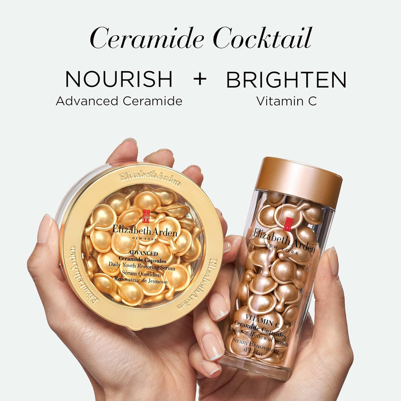 Elizabeth Arden Daily Ceramide Serum Capsules, Advanced Anti-Aging Skincare for Minimizing Wrinkles, Fragrance-Free, Enhances Skin Hydration and Radiance