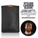 Wooden Beard Comb with Leather Case - Handcrafted Solid Beechwood Beard, Mustache and Head Hair Pocket Combs for Men Dual Action Fine & Coarse Teeth Perfect for Conditioner Oils and Beard Balms MEDca