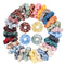 30 Pcs Hair Scrunchies Velvet Hair Chiffon and Linen Satin Elastic Flower Scrunchies Bobbles Soft Hair Ties Ropes Ponytail Holder Hair Accessories, Great for halloween Thanksgiving day and Christmas N-D