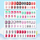 96 Pieces Children False Nails Fake Press on Nails Kit for Girls Stick on Nails (Romantic Love) JANYUN Store