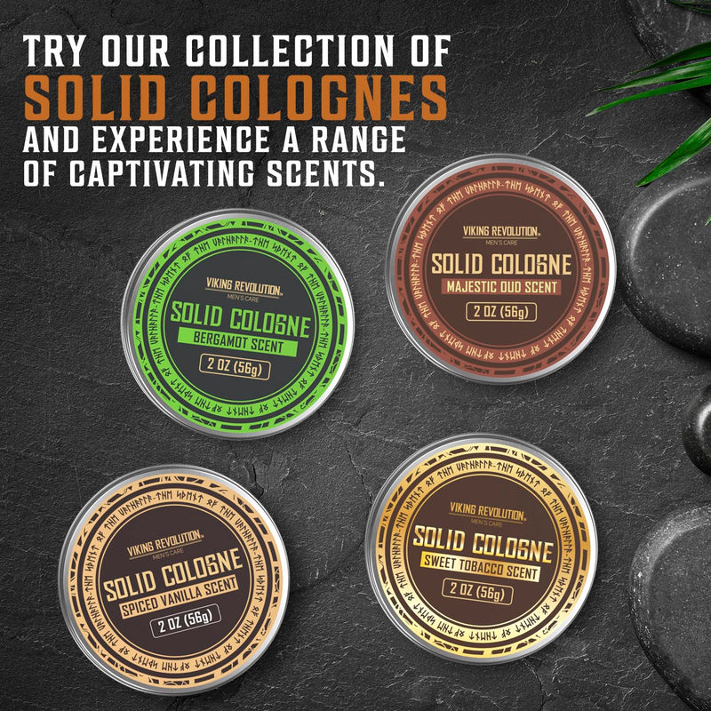 Viking Revolution Sweet Tobacco Mens Solid Cologne Men 2 Oz - Men Solid Perfume Cologne for Men - Balm Cologne for Mens Cologne Balm Travel Cologne Wax (1 pack, Sweet Tobacco) Infinity Warehouse