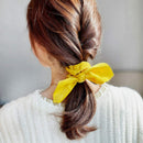 JIRIS 6 Pcs Satin Silk Hair Scrunchies Rabbit Bunny Ear Bow Bowknot Scrunchie Bobbles Elastic Hair Ties Bands Ponytail Holder for Women Accessories(SET2) JIRIS