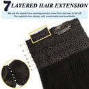 GOO GOO Human Hair Extensions Halo Hair 80g Ombre Brown to Dirty Blonde 18 Inch Real Flip Hair Extensions with Invisible Fish Line Layered Hidden Crown Hair Extensions for Women Hairpiece GOO GOO Store