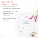 100% PURE Anti Acne Sheet Face Mask Clarifying Facial Skincare Detoxify & Calm Breakouts & Irritated Skin Soothing Anti-Inflammatory Botanical Boost & Deep Pore Cleanse for Women & Men - 1 Mask 100% PURE