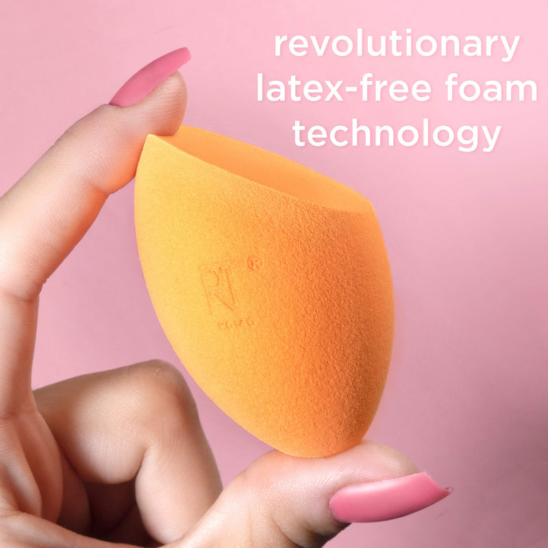 Real Techniques Beauty Makeup Blender Miracle Complexion and Makeup Power Sponge Set, For CC Cream Foundation, Orange & Pink, For Makeup Blending & Application, 2 Count Real Techniques