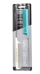 Allegro Combs XL Pintail Rat Tail Combs Parting Combs Metal Tail Foiling Combs Pin Combs 2 Pc. (PINK) Allegro Combs
