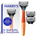 Harry's Original Shaving Kit for Men - Razor Handle and 3 Razor Blade Refill Cartridges - German Engineered - Chrome Edition Infinity Warehouse