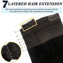 GOO GOO Halo Hair Extensions Human Hair,100g 20 Inch Ombre Natural Black Mixed Chestnut Brown Invisible Wire Hair Extensions Secret Fish Line Layered Hairpiece Stiraight Hidden Crown Hair Extensions GOO GOO Store